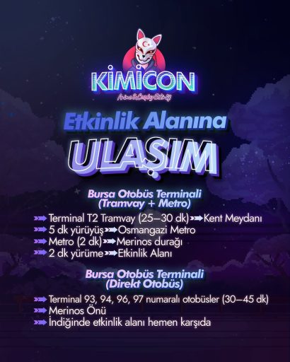 🚗 KimiCon’a Nasıl Gelinir 🎌📍 Yer- Merinos Atatürk Kongre ve Kültür Merkezi – Osmangazi Oditor